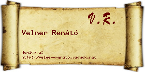 Velner Renátó névjegykártya